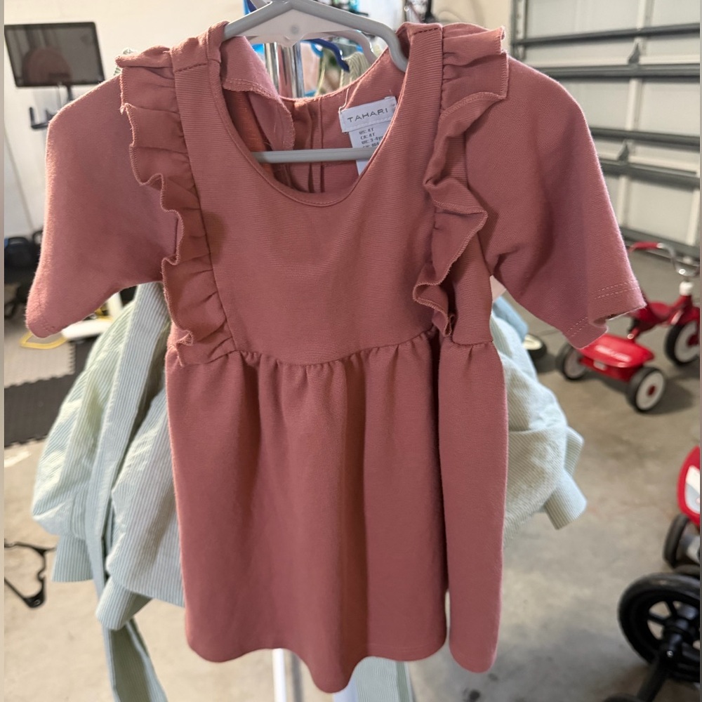 Tahari Pink Ruffle Kids Dress